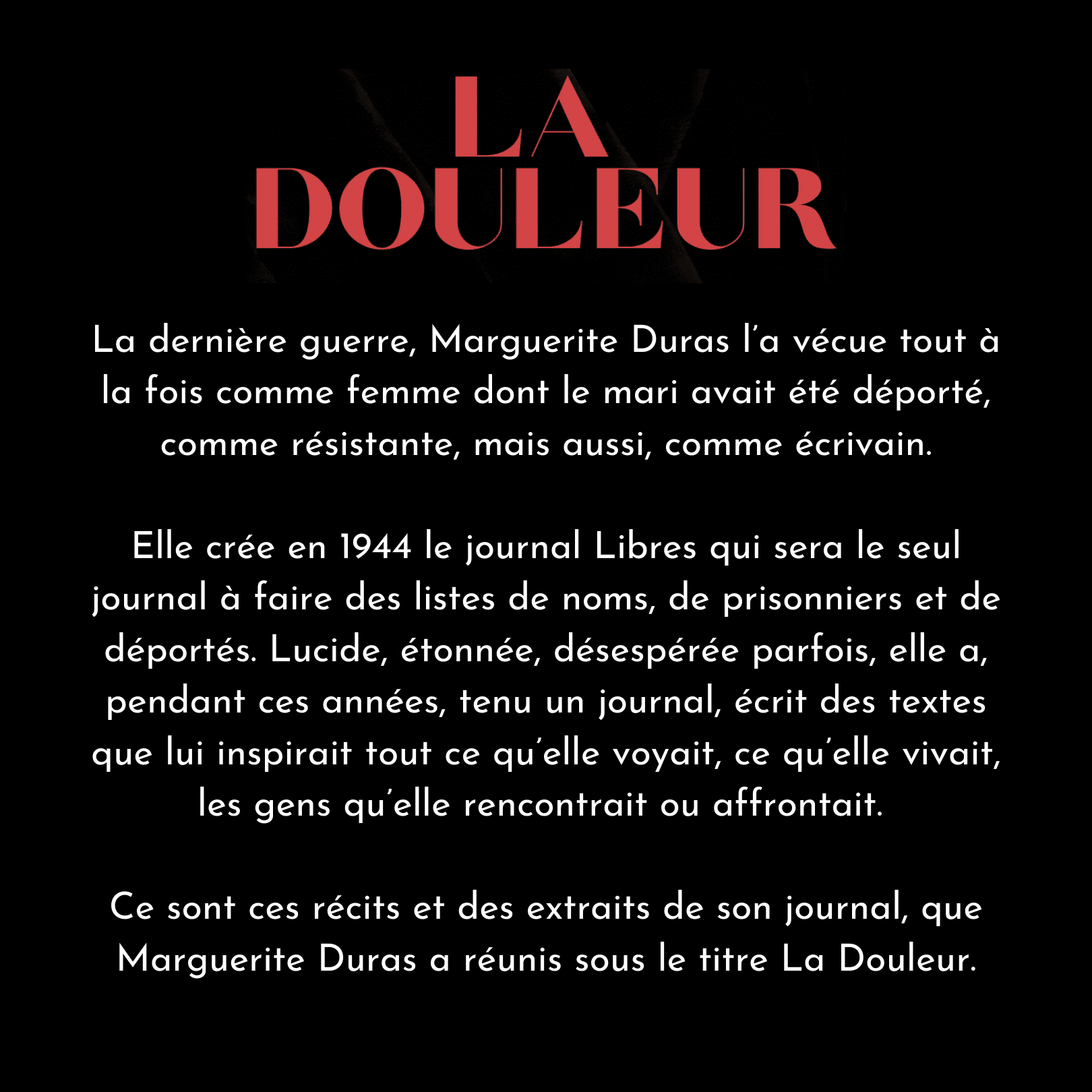 La Douleur - Théâtre